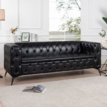 Modern 3 Seater Sofa with Square Arm and Cushion