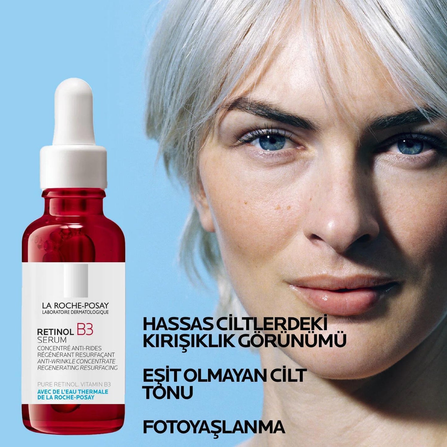 La Roche-Posay Retinol B3 Serum bottle with dropper, red glass container on Tampa Home & Garden Store