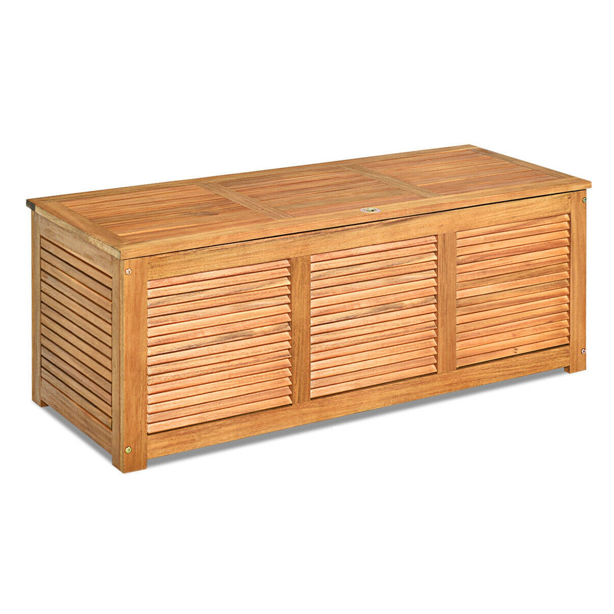 46 Gallon Acacia Wood Storage Bench Box for Patio Garden Deck - Tampa Home & Garden Store