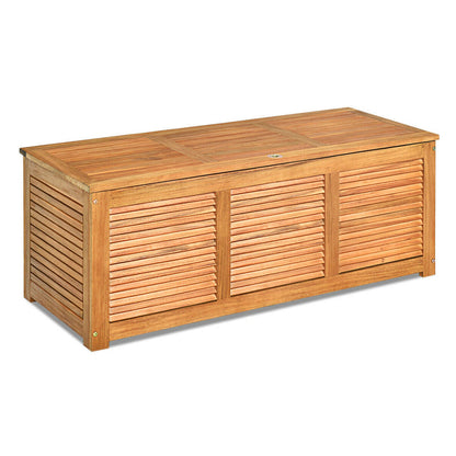 46 Gallon Acacia Wood Storage Bench Box for Patio Garden Deck - Tampa Home & Garden Store