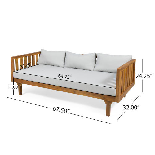 Acacia Wood Outdoor Daybed and Coffee Table