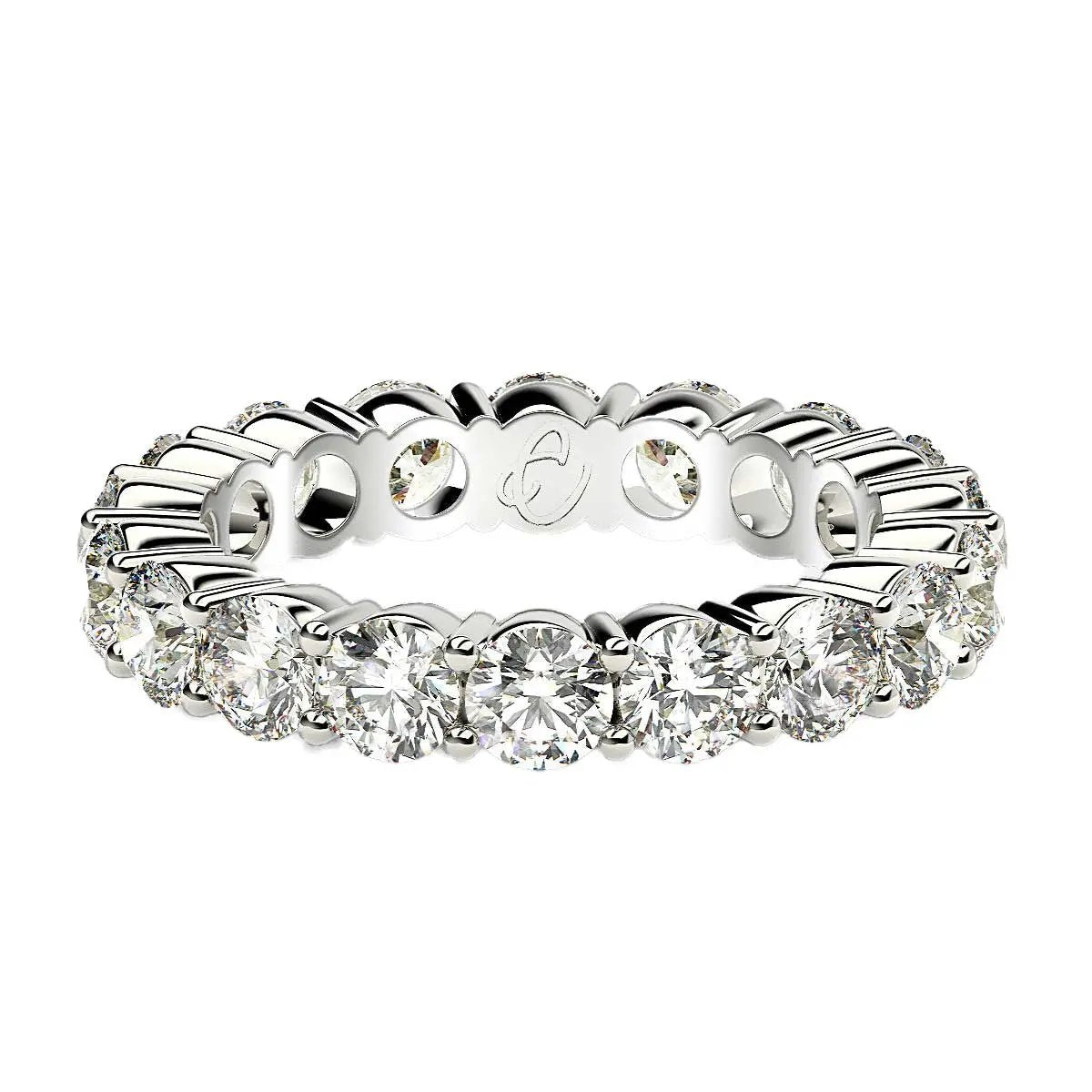 Round cut lab grown diamond eternity ring in 14k white gold, 2 cttw FG/VS2 by Bids.com on Tampa Home & Garden Store