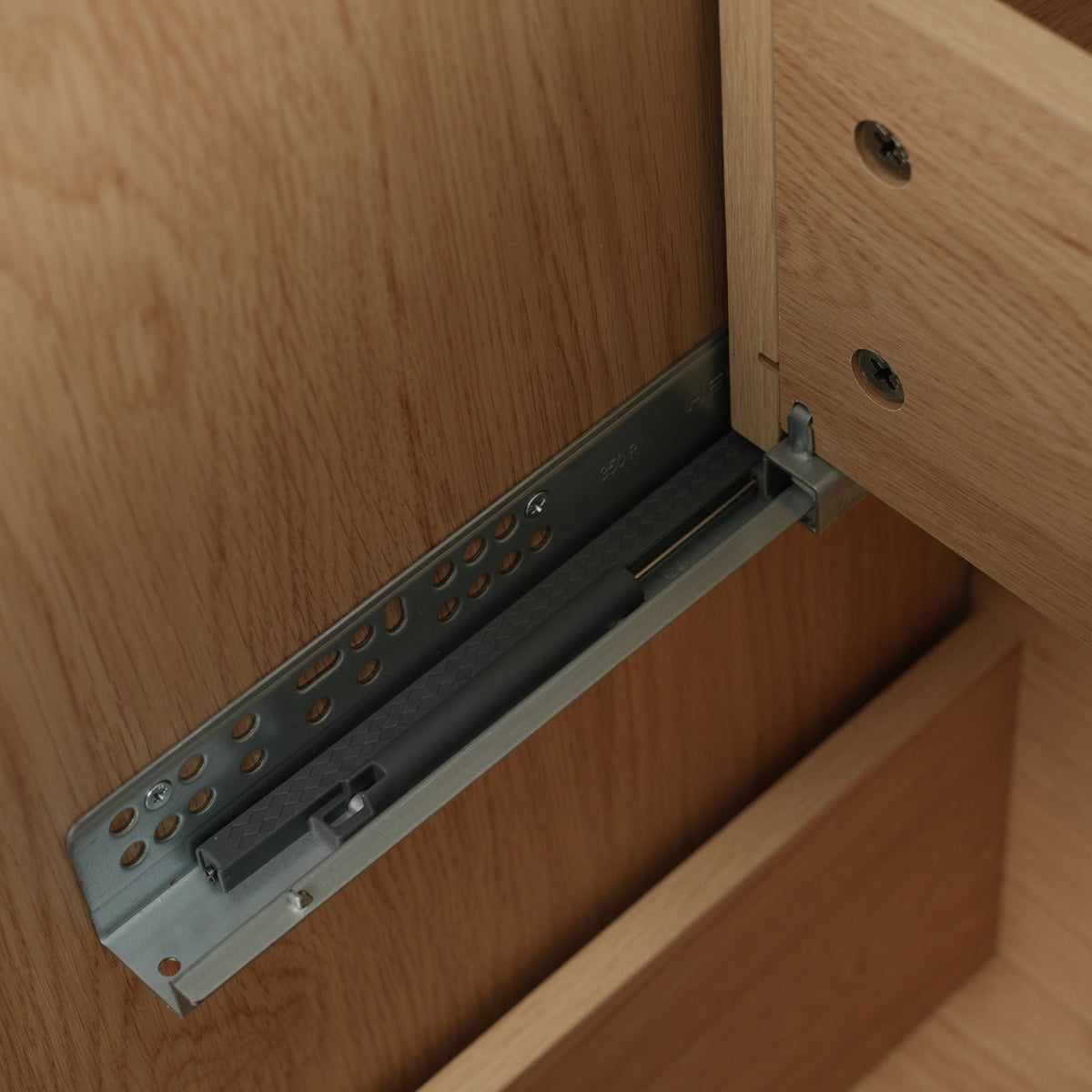 Bathroom vanity drawer slides in light brown wood veneer by HouseOfZazla on Tampa Home & Garden Store