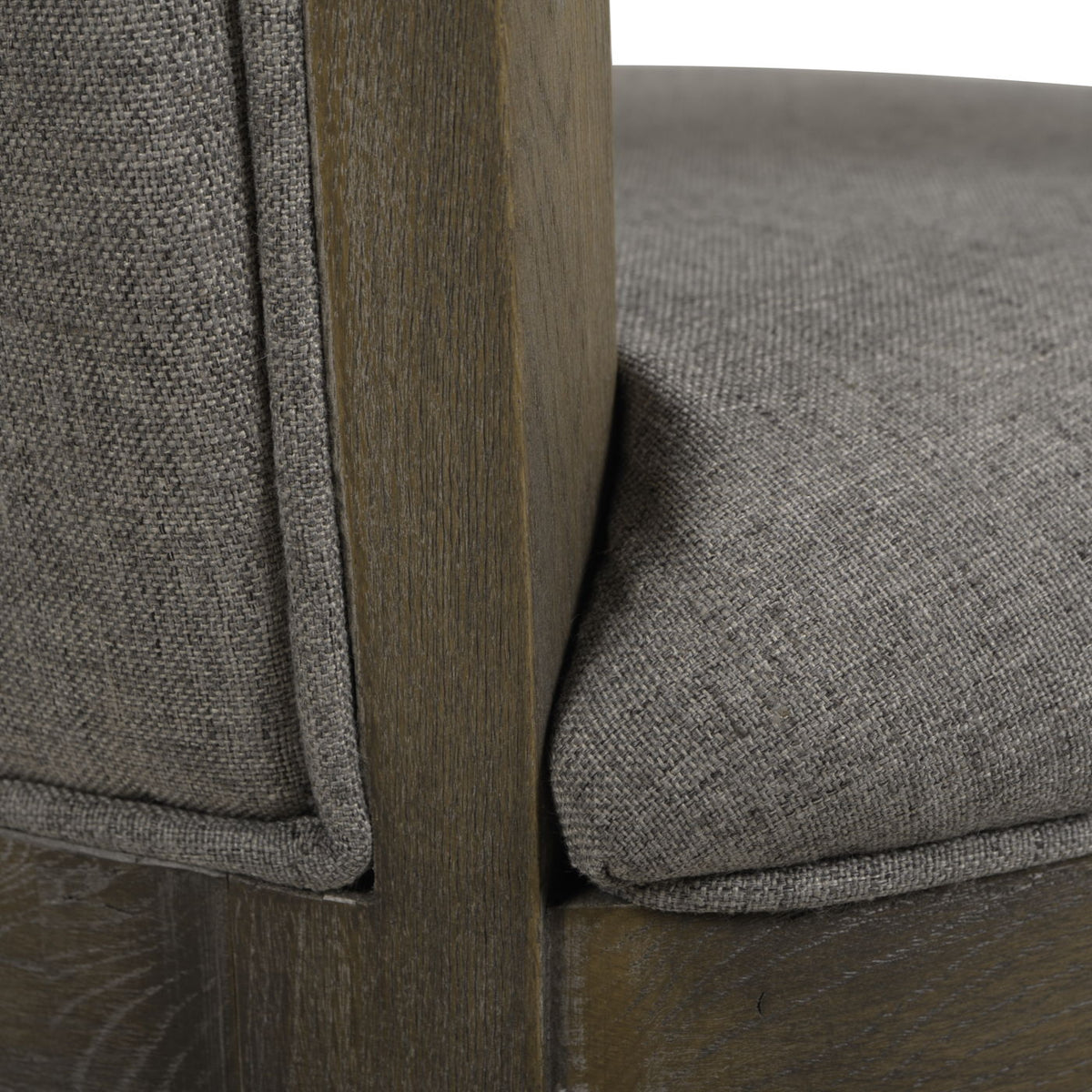 Williams Swivel Bar Stool with Armrests solid hardwood frame and gray fabric upholstery on Tampa Home & Garden Store