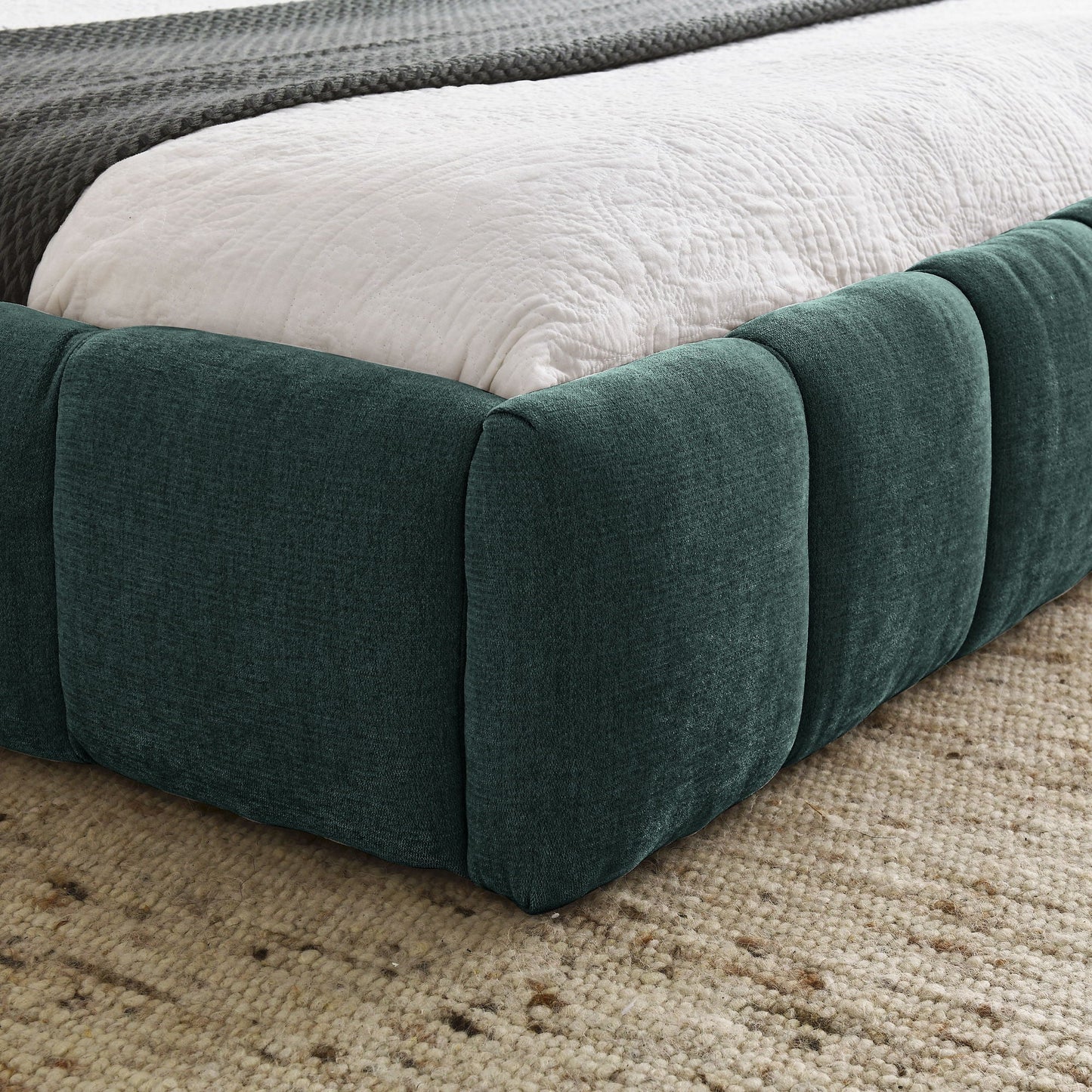 Modern Platform Bed Frame with Thick Fabric