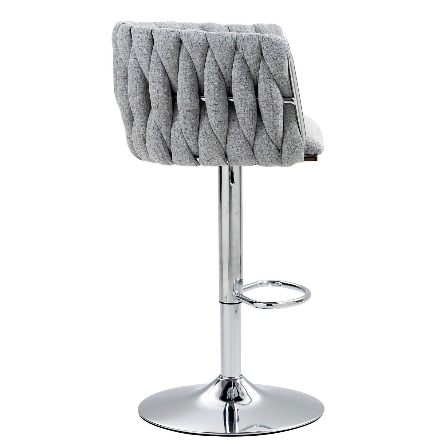 360 Swivel Counter Stools With a Woven Back
