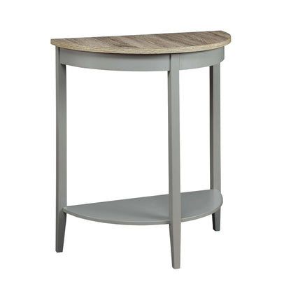 Justino Console Table gray base with oak top and curved lower shelf by HouseOfZazla on Tampa Home & Garden Store