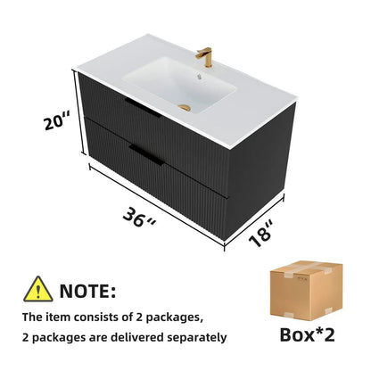 Floating Wall Mounted Vanity Sink and Drawers