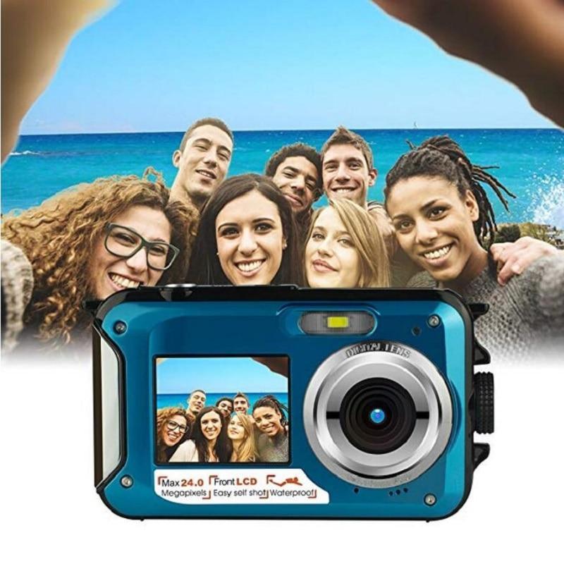 Dual-screen waterproof HD digital camera in blue with front LCD display by Sell My Stuff on Tampa Home & Garden Store