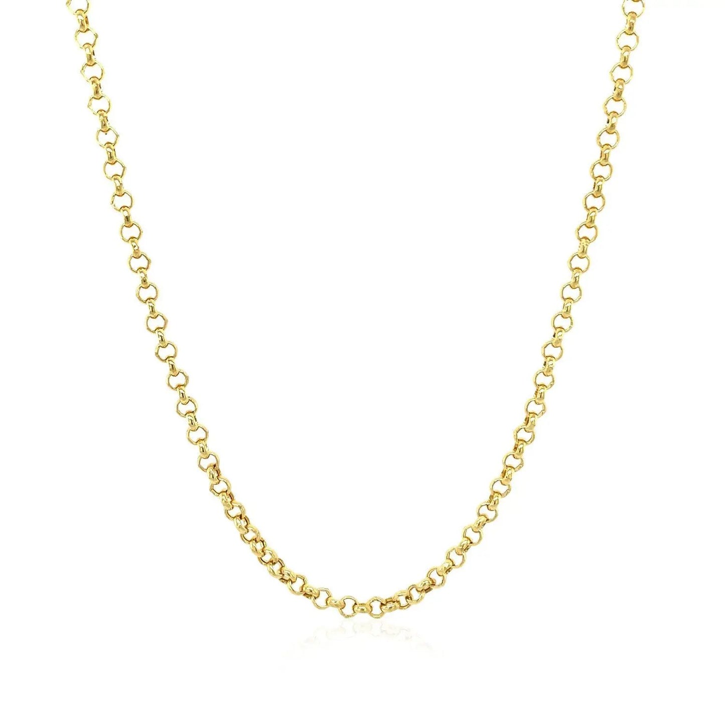 2.3mm 14k yellow gold rolo chain necklace with rounded links on Tampa Home & Garden Store