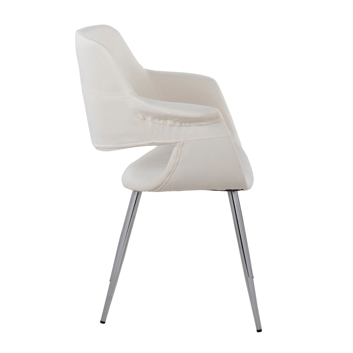 Retro Chic Art Deco chair with chrome frame and white upholstery on Tampa Home & Garden Store