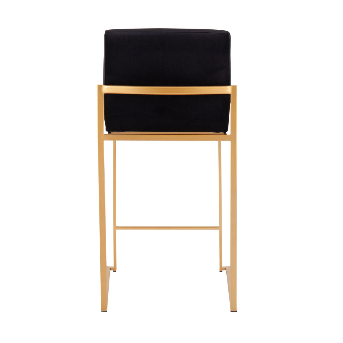 Counter stool HouseOfZazla high back black upholstery gold frame Tampa Home & Garden on Tampa Home & Garden Store