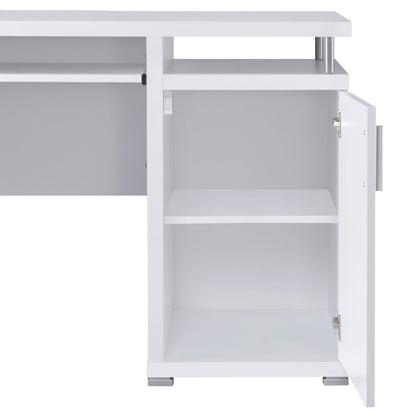 Rochelle 2 Drawer Office Desk white finish with metal legs and right storage cabinet on Tampa Home & Garden Store