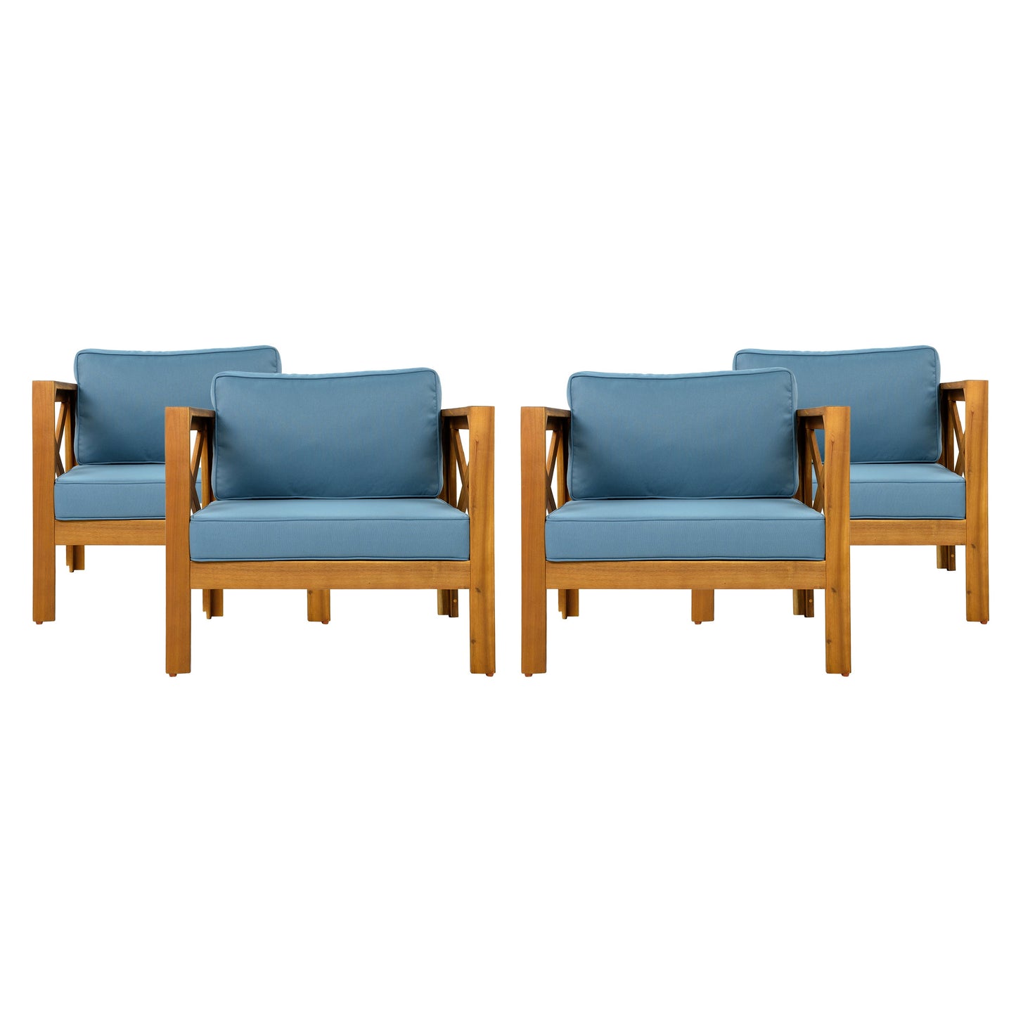 Two Seat Patio And Outdoor Wood Conversation Set