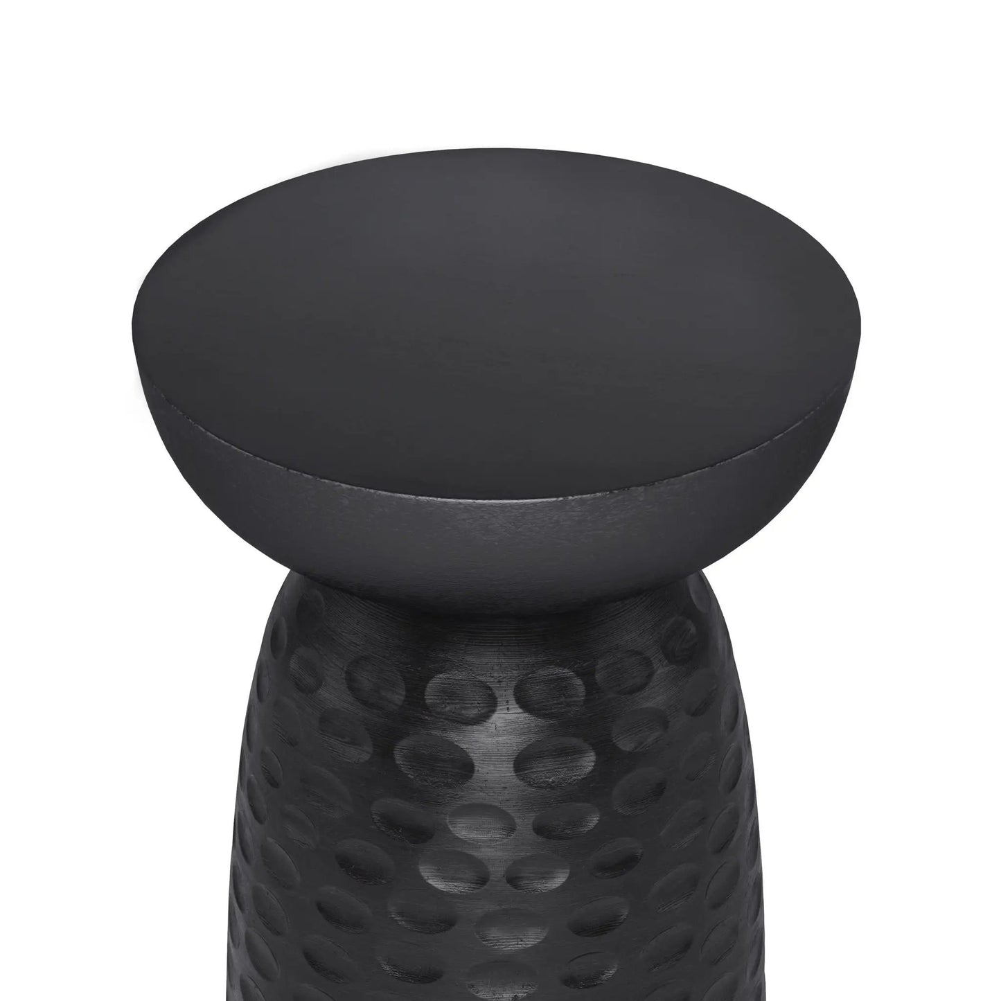 Boyd handcrafted accent table, black round top with matte finish on Tampa Home & Garden Store