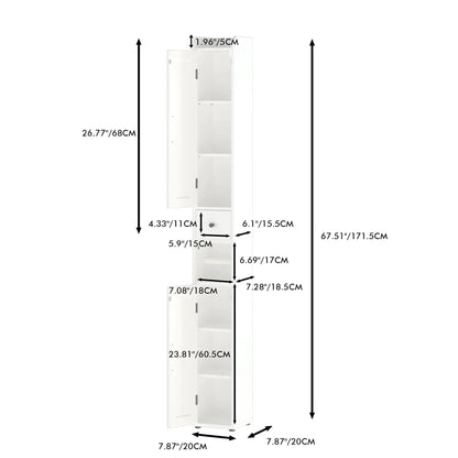 Slim Tall Bath Cabinet With Adjustable Shelves