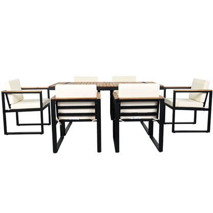 Seven Piece Outdoor Dining Table and Chair Set