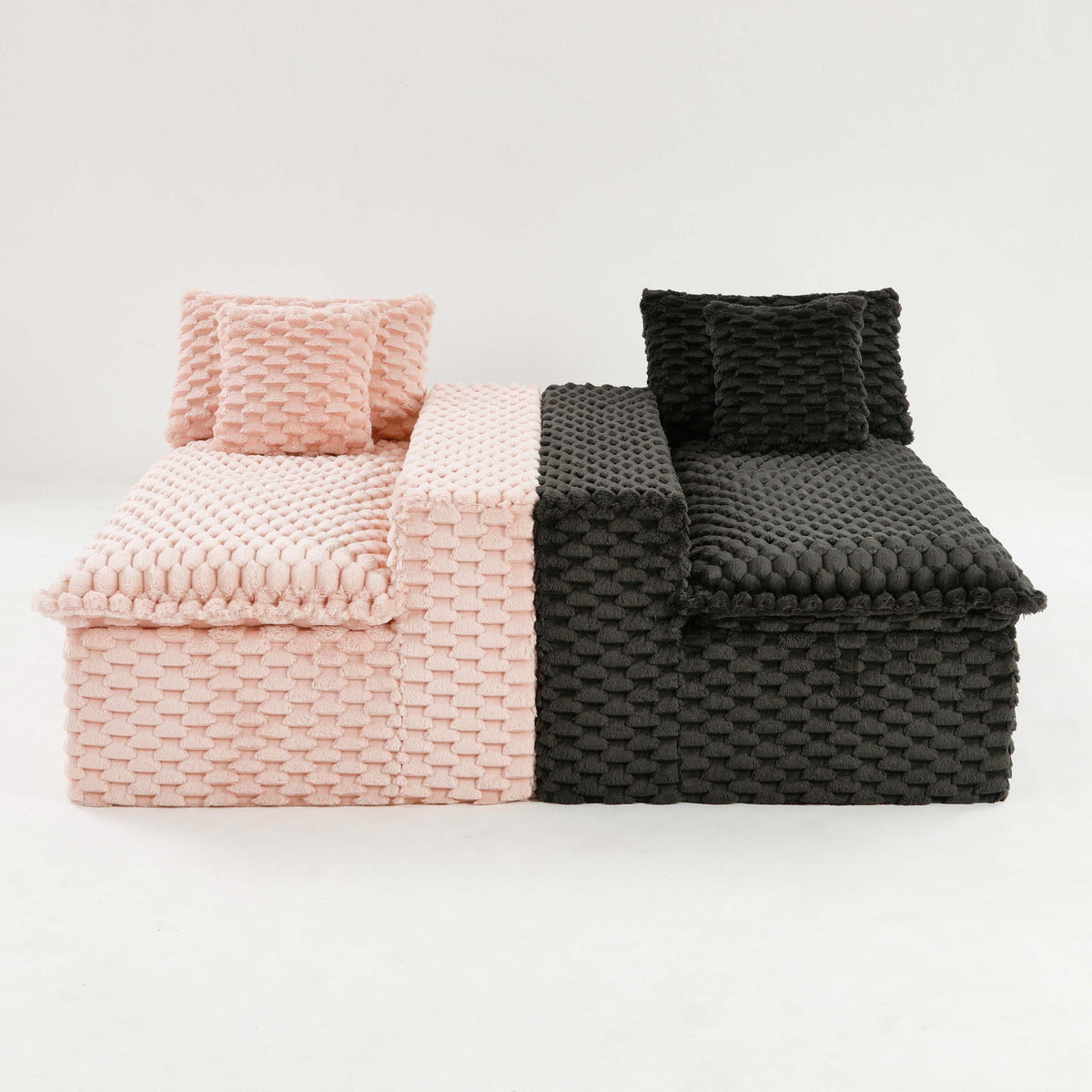 Modular Four Seater Sofa In Pink And Black