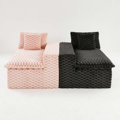 Modular Four Seater Sofa In Pink And Black