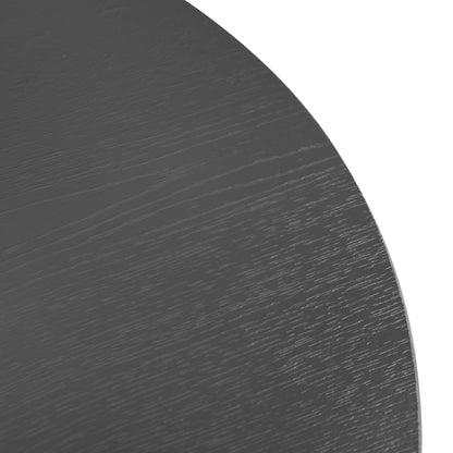 Layla End Table wood grain finish, circular top in light brown or black on Tampa Home & Garden Store