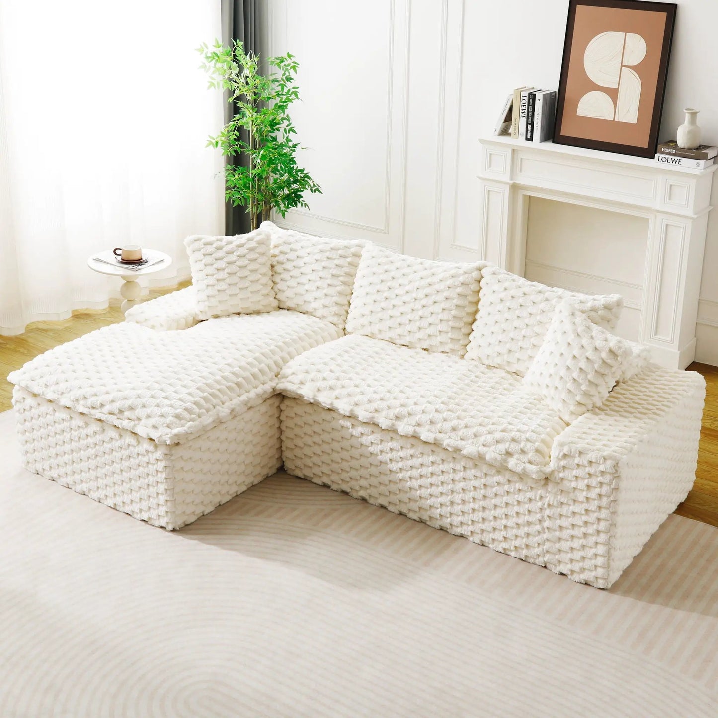 Modular Sofa, Convertible Twin Seat with Chaise