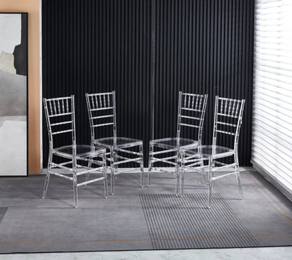 Transparent Plastic Dining Chairs Set of 4