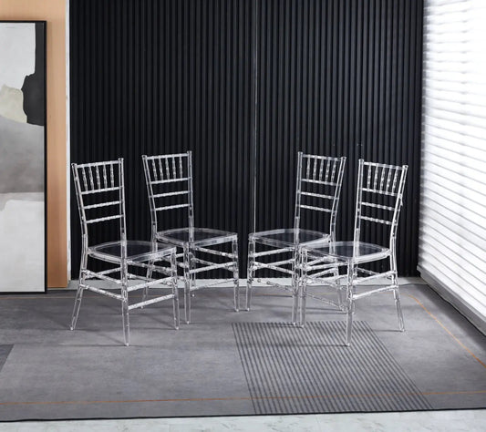 Clear acrylic dining chairs set of 4 by Unique Piece Furniture on Tampa Home & Garden Store
