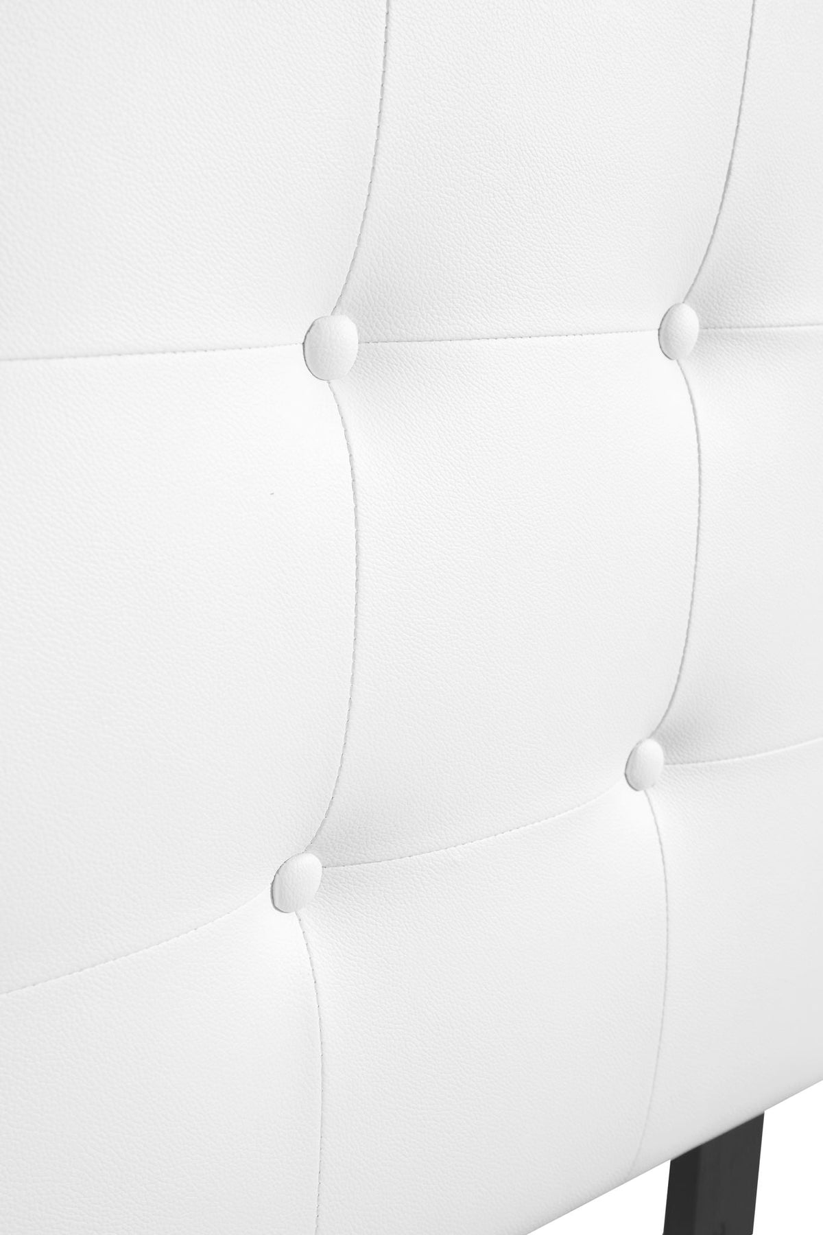 Upholstered headboard white tufted faux leather, adjustable height on Tampa Home & Garden Store