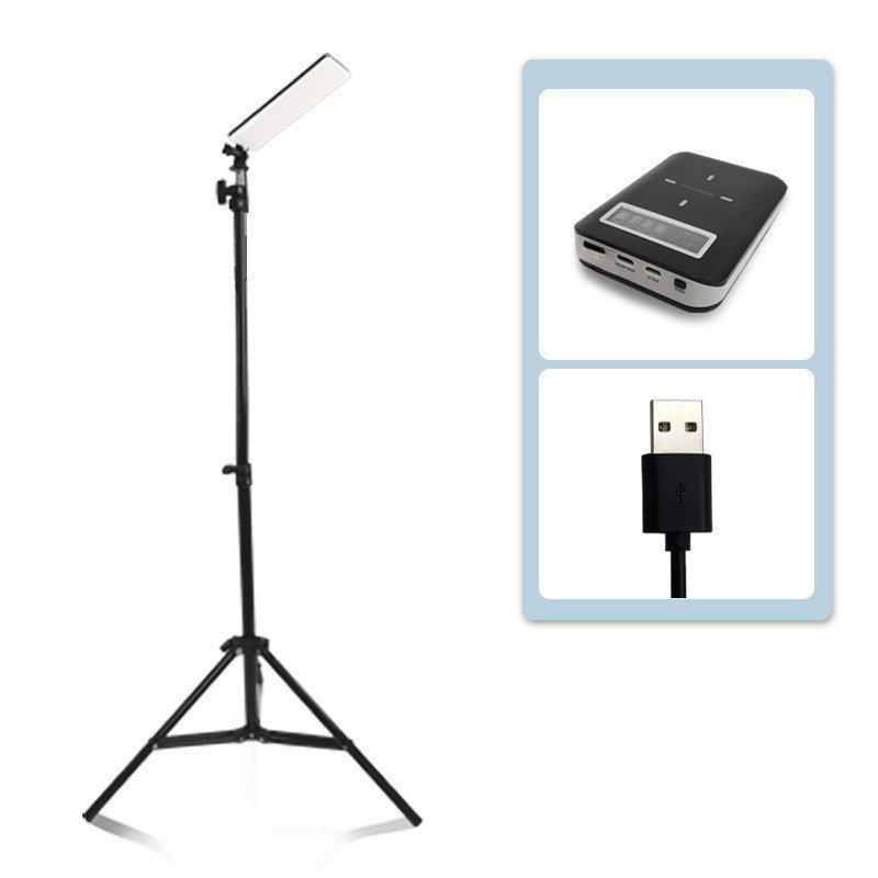 Outdoor Camping Lamp on black bracket stand with white LED panel and USB power bank on Tampa Home & Garden Store