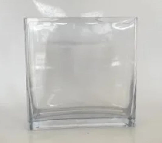 Square Glass Vase, clear glass, square silhouette, Thenestedfig on Tampa Home & Garden Store