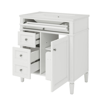 Bathroom vanity with medicine cabinet white by HouseOfZazla with 2 soft-close doors and 4 drawers on Tampa Home & Garden Store