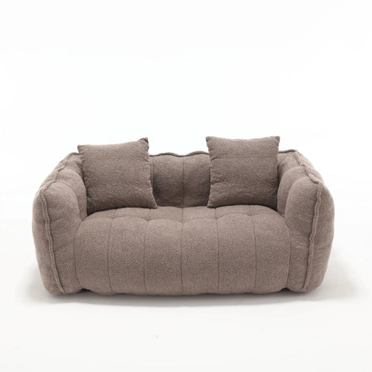 Cozy beanbag chair with high resilience foam core for 2 in brown textured microfiber on Tampa Home & Garden Store