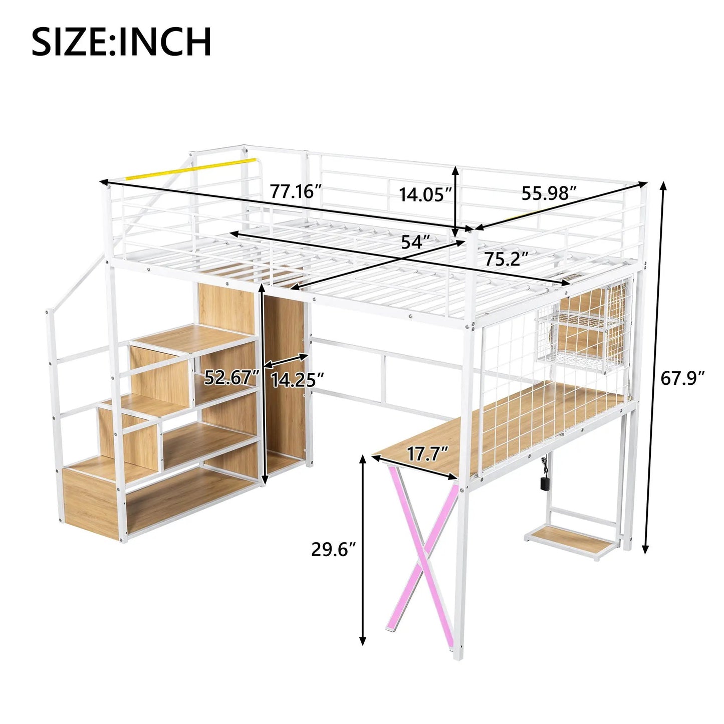 Loft Bed With Built In Workstation and Wardrobe