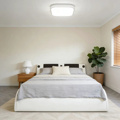 Platform Bed Frame With LED Lighting and Massage