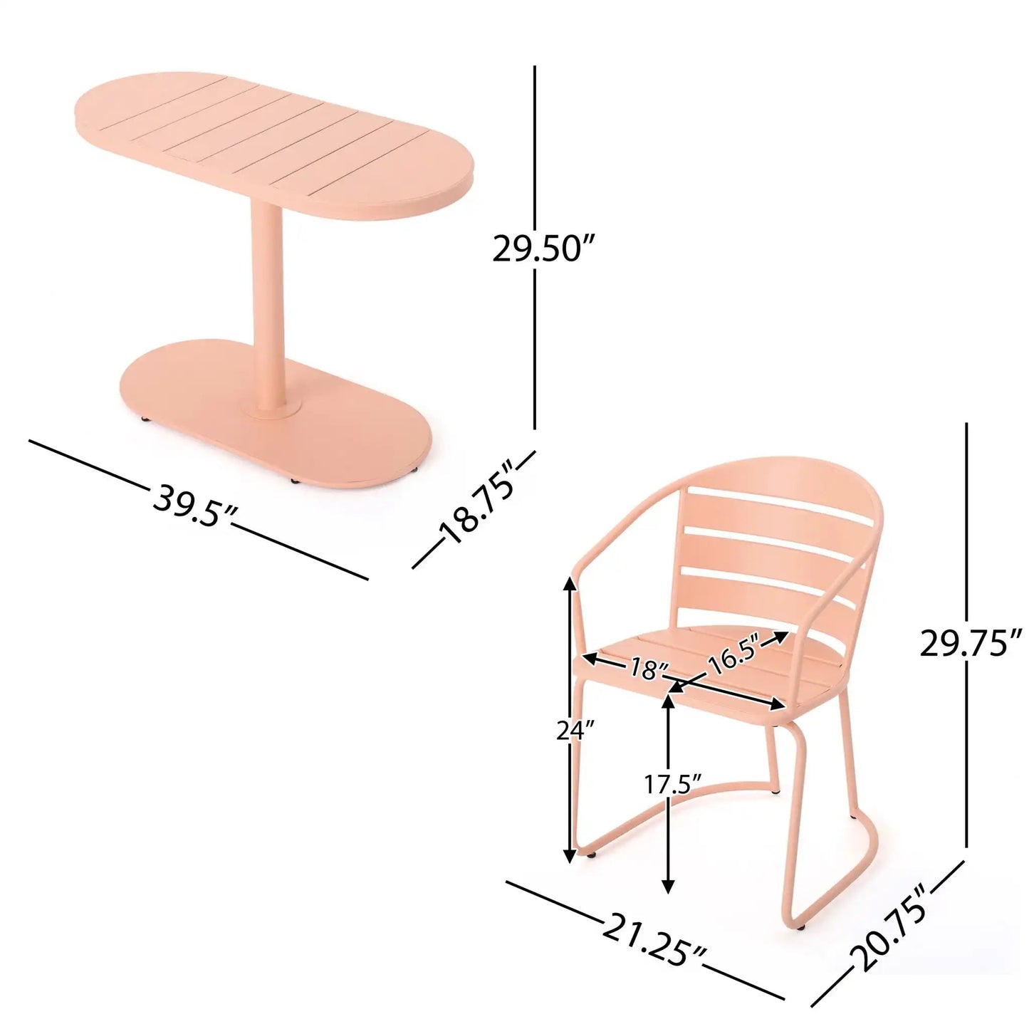 3 Piece Elegant Outdoor Bistro Set with Table