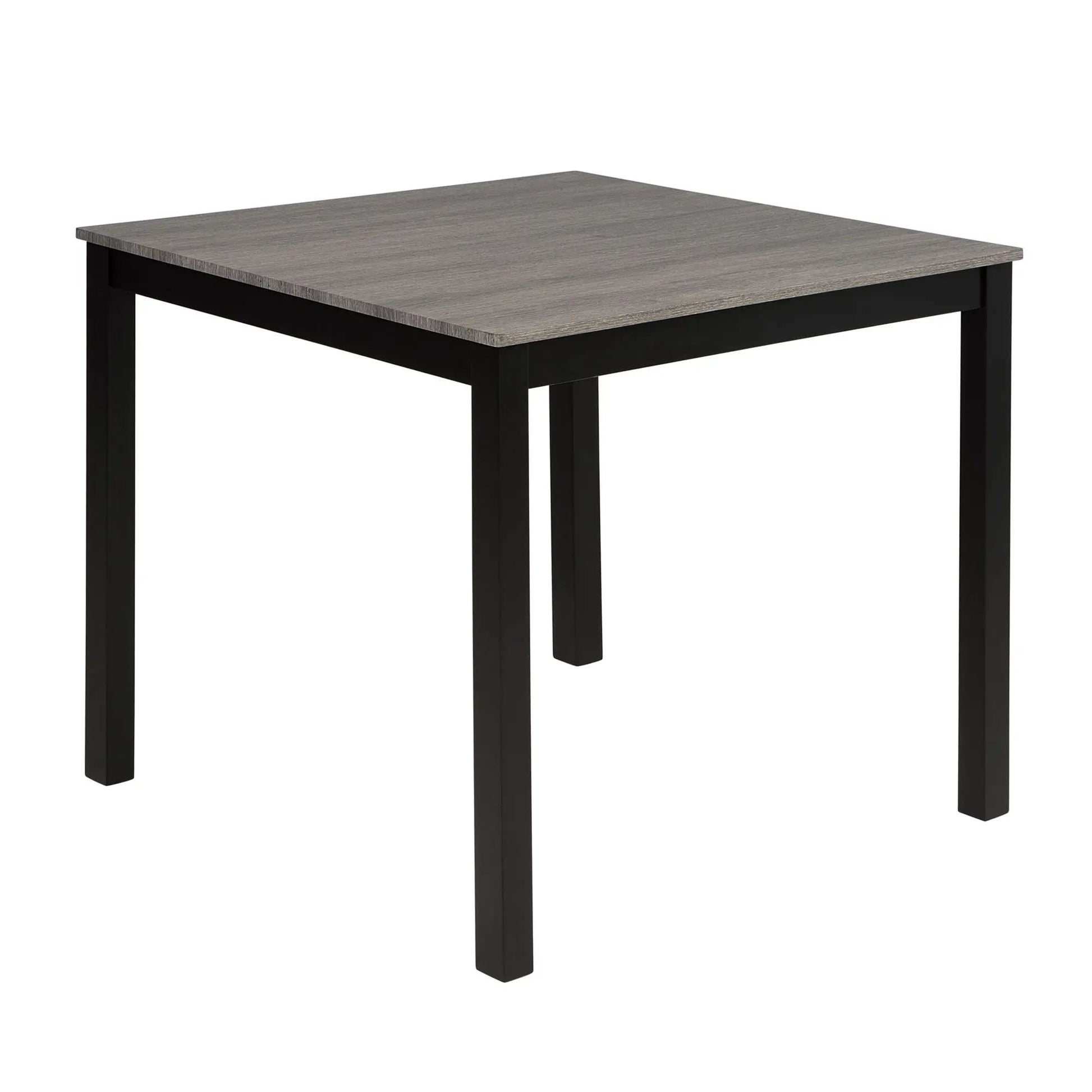 Counter-height square dining table with grey wood top and black legs 5 piece set on Tampa Home & Garden Store