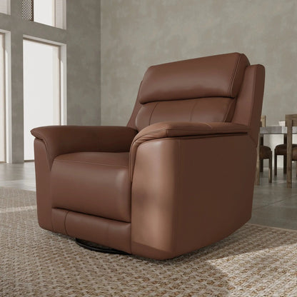 Oslo - Manual Swivel Glider Recliner, brown leather upholstery, Unique Piece Furniture on Tampa Home & Garden Store