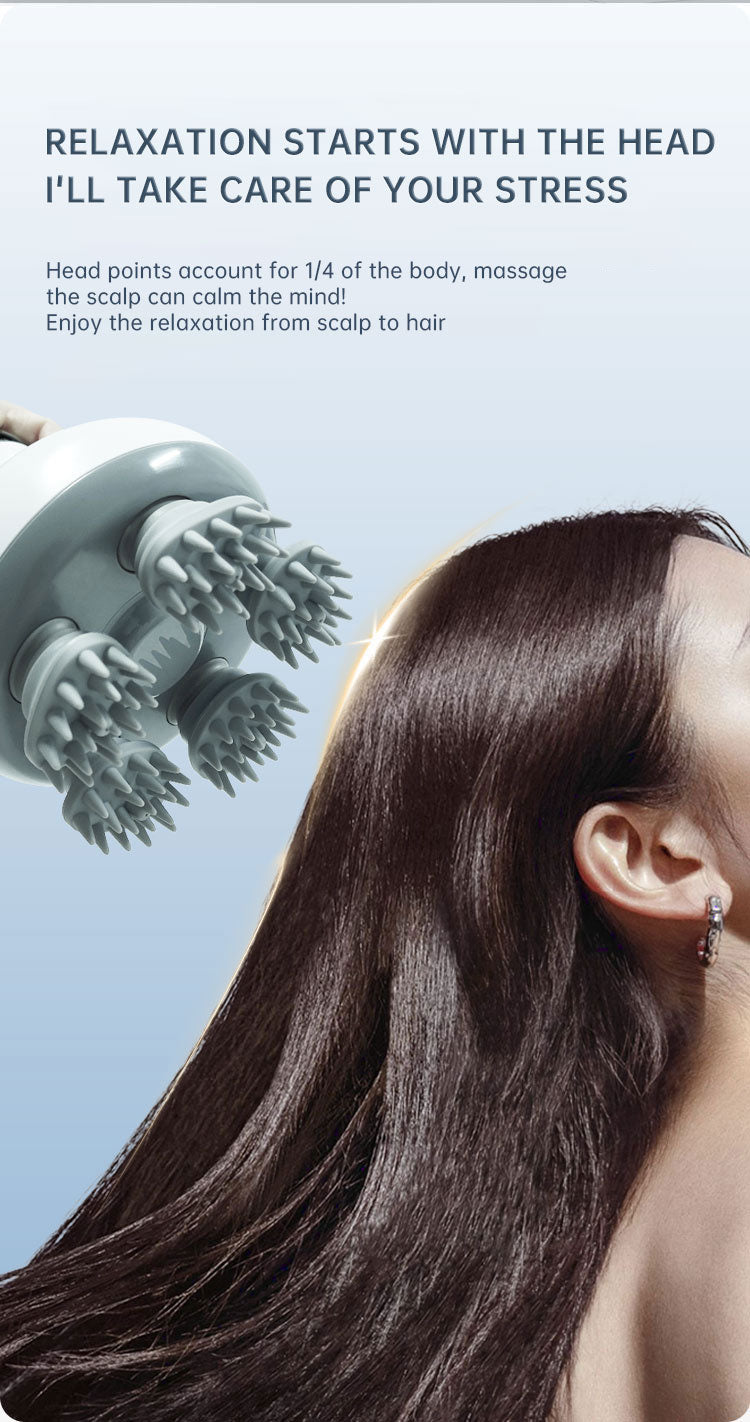 Head Massage Health Care Antistress Relax Body Massagem Deep Tissue Electric Vibrating Head Massager Hair Scalp Massager - Tampa Home & Garden Store