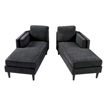 Chaise Lounge Sofa Bed With Dual Layer Armrests