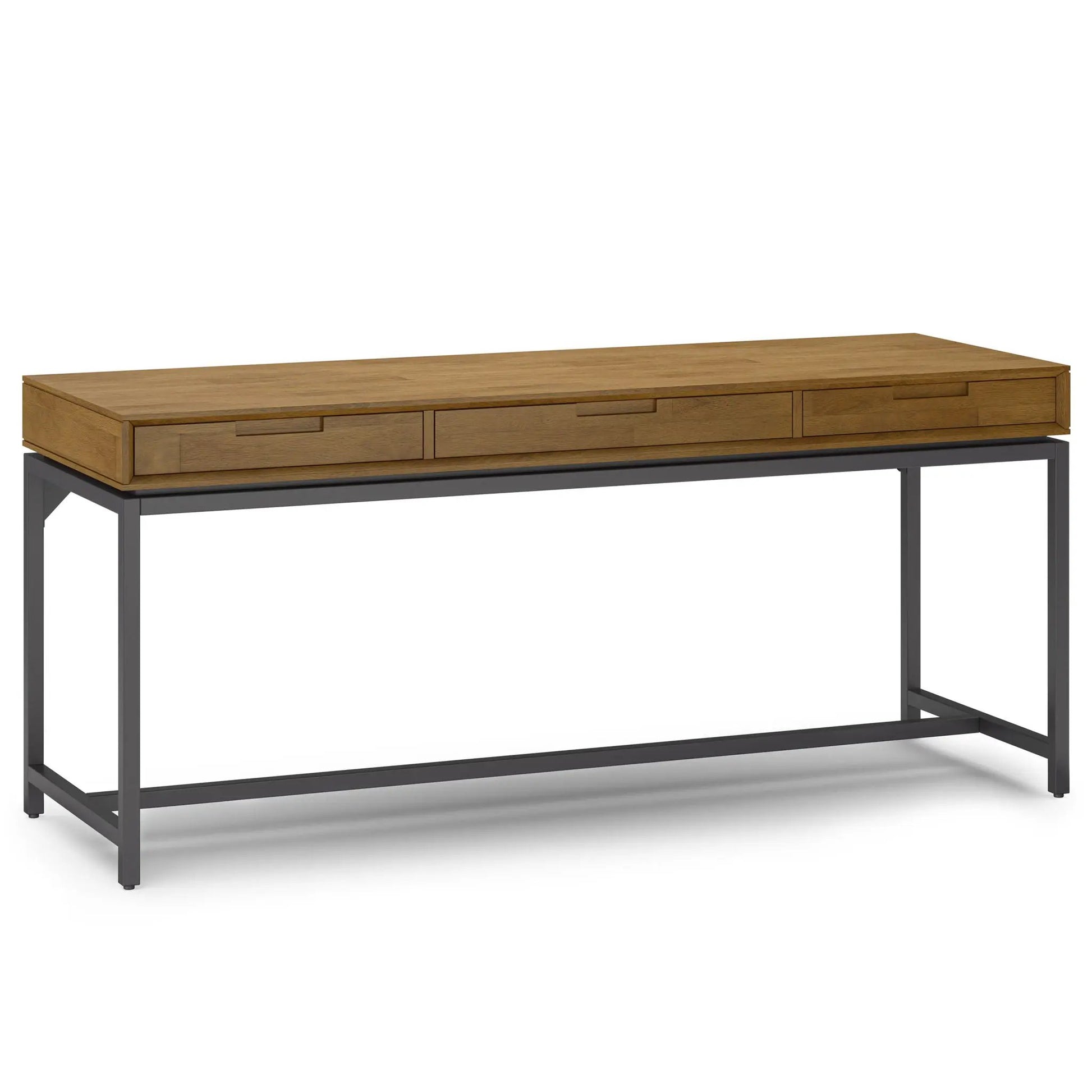 Banting Mid Century Wide Desk handcrafted oak finish with steel legs on Tampa Home & Garden Store