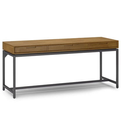 Banting Mid Century Wide Desk handcrafted oak finish with steel legs on Tampa Home & Garden Store