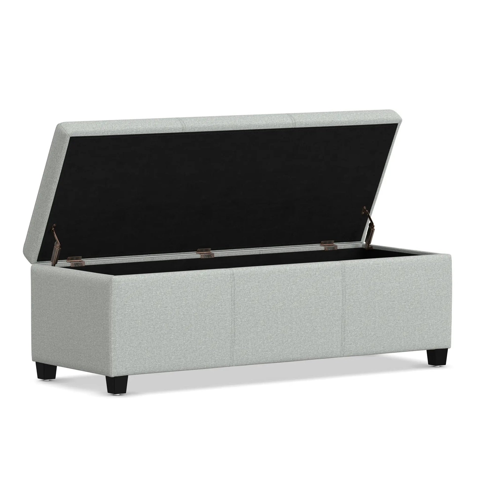 Avalon Storage Ottoman Bench in gray fabric with black interior by Unique Piece Furniture on Tampa Home & Garden Store