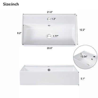 Bathroom vanity with single ceramic sink and side storage, white finish, HouseOfZazla on Tampa Home & Garden Store