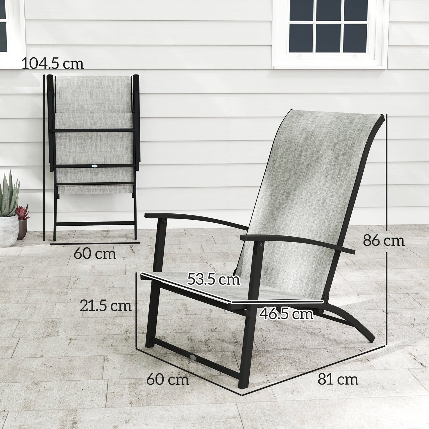 Portable Folding Patio Chairs and Metal Frame