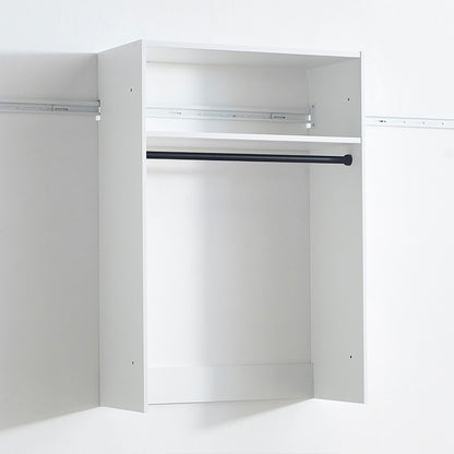 White wood wardrobe wall unit with shelf and hanging rod HouseOfZazla triple wardrobe on Tampa Home & Garden Store