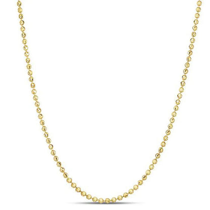 Moon Cut Bead Chain necklace, 14k yellow gold, 2.0 mm beads, by Bids.com on Tampa Home & Garden Store