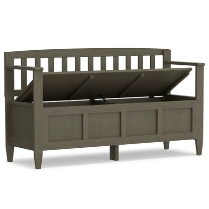 Brooklyn Entryway Storage Bench in wood with lift-top storage on Tampa Home & Garden Store
