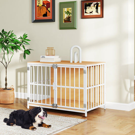 40 Inch Dog Crate Furniture Dog Kennel with Dual Lockable Double Doors - Tampa Home & Garden Store