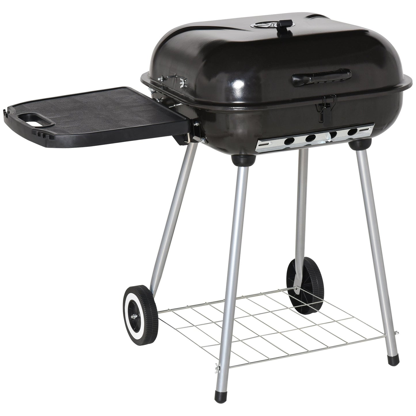Outsunny 21' portable charcoal grill black wheels bottom shelf HouseOfZazla on Tampa Home & Garden Store