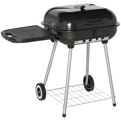 Outsunny 21' portable charcoal grill black wheels bottom shelf HouseOfZazla on Tampa Home & Garden Store